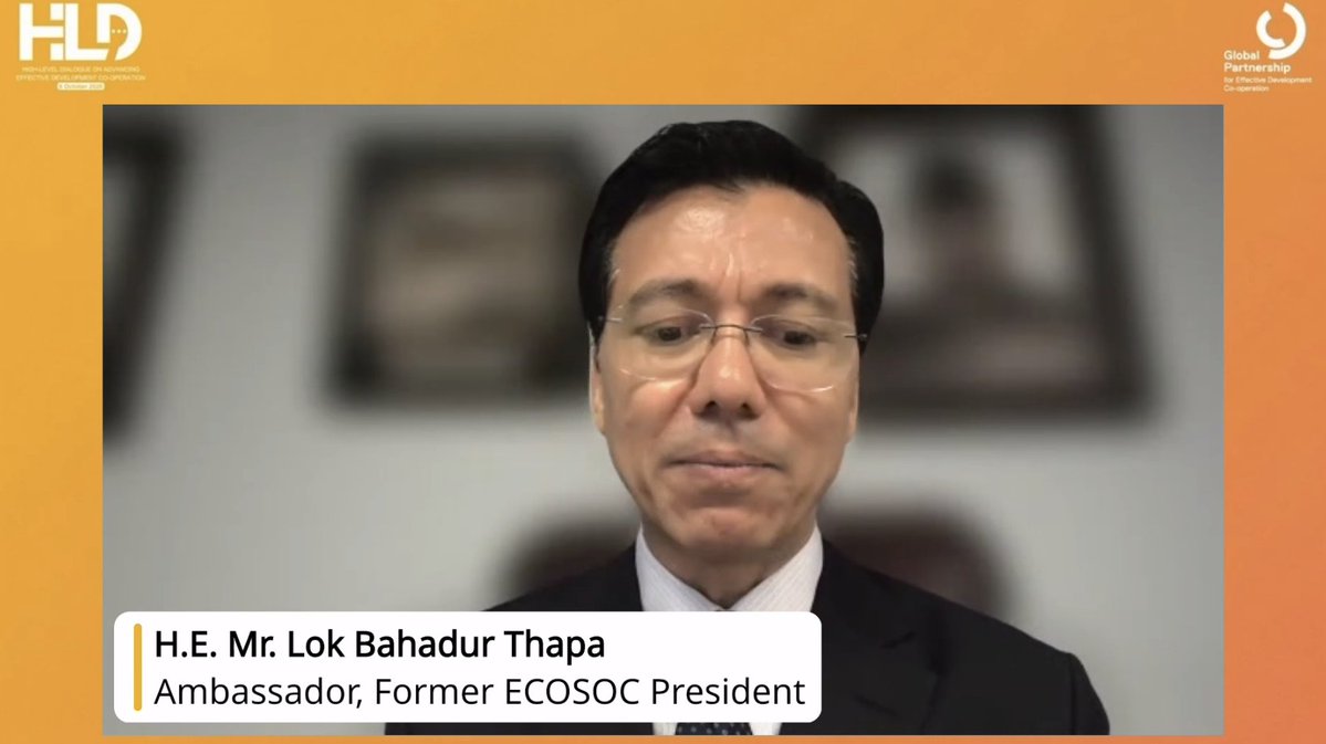 DevCooperation's tweet photo. "Diversity can be a strength, but w/o coordination it can also dilute impact. By aligning across processes, drawing on the GPEDC's policy expertise, we can...build a global architecture that supports countries in delivering for their people” @LokThapa2071 at #HLD2026 https://t.co/N3wHyd080d