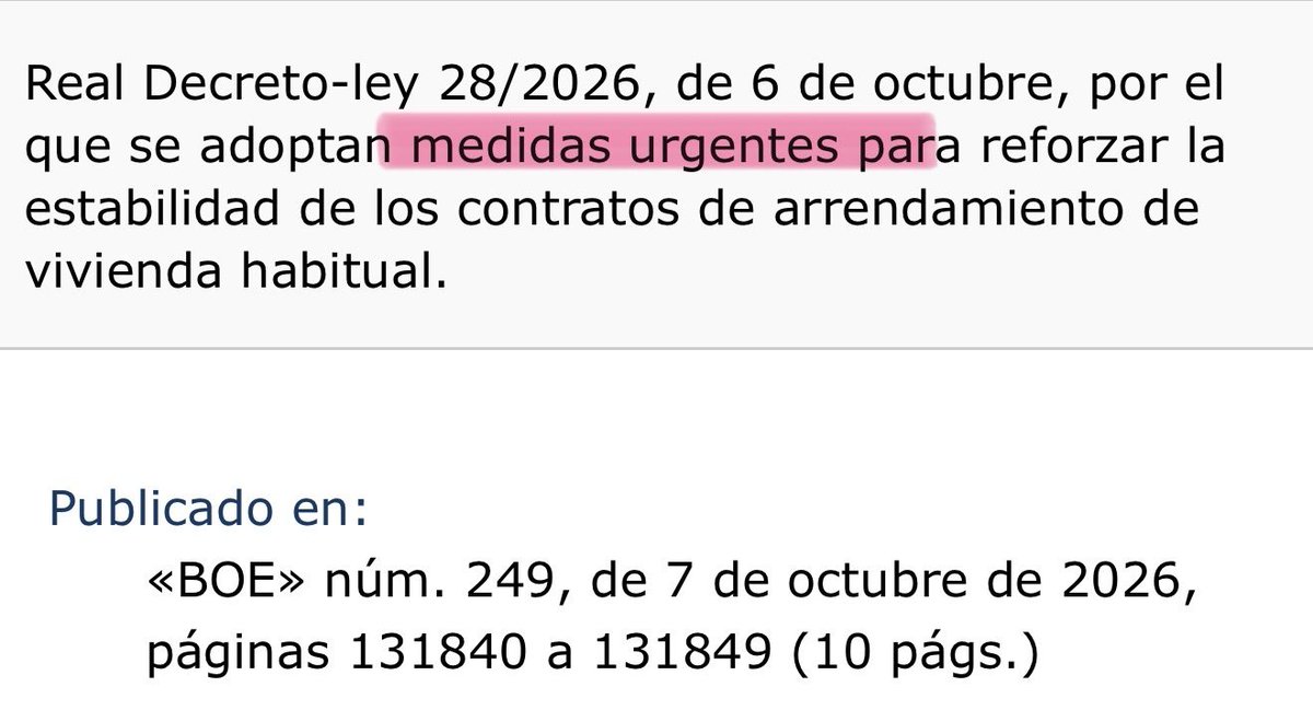 ladycrocs's tweet photo. "Medidas urgentes" aprobadas en un Real Decreto-ley (que la Constitución prevé para supuestos de urgente y extraordinaria necesidad) con entrada en vigor para dentro de cinco semanas y media. 

Como pedir cita para ir a urgencias... https://t.co/nwZAmnyWRv