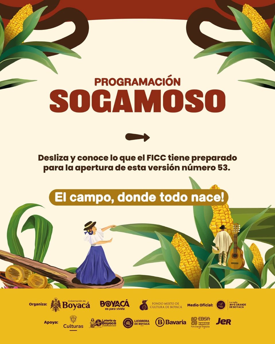 CaracolRadioTun's tweet photo. Este 7 de octubre el @FICBoyaca_ lleva su programación a #Sogamoso. https://t.co/PhSuywMjg0