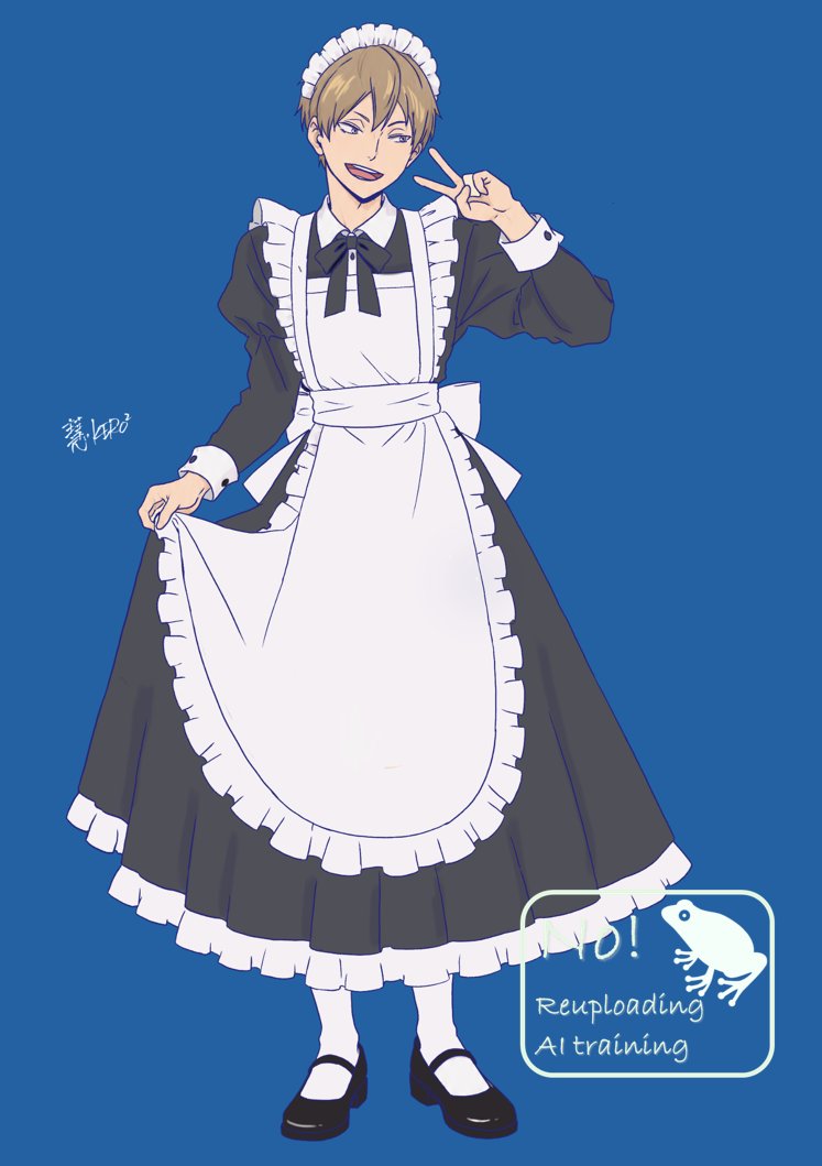 KeroKeiHQ's tweet photo. 即興なので着彩は適当ですが。メイドな木葉君だったらｽｶｰﾄﾋﾟﾗｯとめくってくれたりﾁｪｷ取らせてくれたりするんだろうなぁ🥰 https://t.co/zojKEtf7Hy