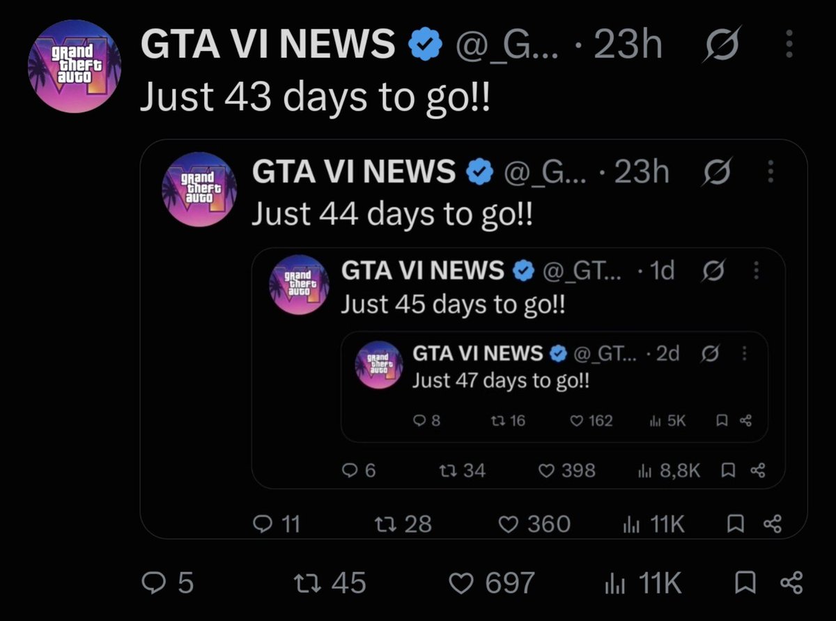 _GTAVI_'s tweet photo. Just 42 days to go!! https://t.co/qfsuSTmoEX