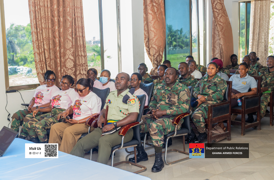 GhArmedForces's tweet photo. The Kpeshie Medical Centre (KMC), in collaboration with the Kpeshie Maternity Centre, has engaged personnel of Headquarters Southern Command on breast cancer awareness at the Tarantula Transit Hall on Wednesday 7 October 2026.

Full Story on: https://t.co/EqH7DTaZbu

Story by Asare Regina
Pictures by Lance Bombardier Botir Youshau-Ahmed