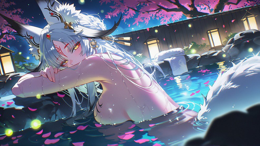 M00NFOXDEITY's tweet photo. *Won’t you come join Hsin in the springs. She wants to have your company~* https://t.co/dAzTMXUqVF