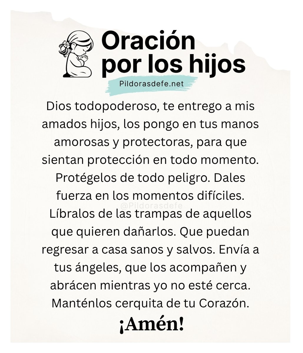 Pildorasdefe's tweet photo. Oración por los hijos.
🙌 https://t.co/RtsQjfSNuI