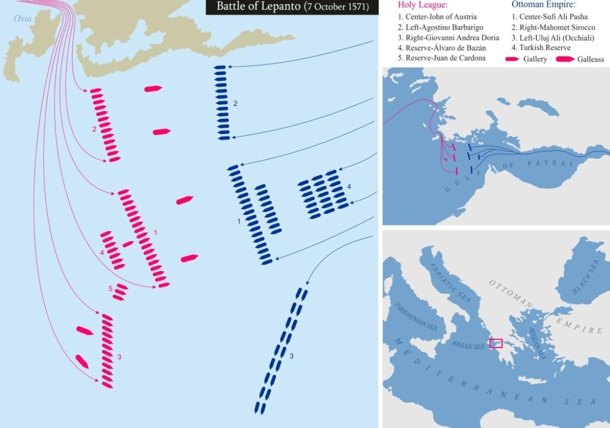 xPrinceJuba's tweet photo. Today in history: ⚔️Battle of Lepanto
October 7, 1571

The Holy League defeated the powerful Ottoman fleet in a major naval battle off the coast of western Greece. Commanded by Don John of Austria, the Christian fleet captured or destroyed many Ottoman ships and killed thousands of sailors.

The victory shattered the Ottoman navy’s reputation for invincibility and became one of the most famous naval battles in history.