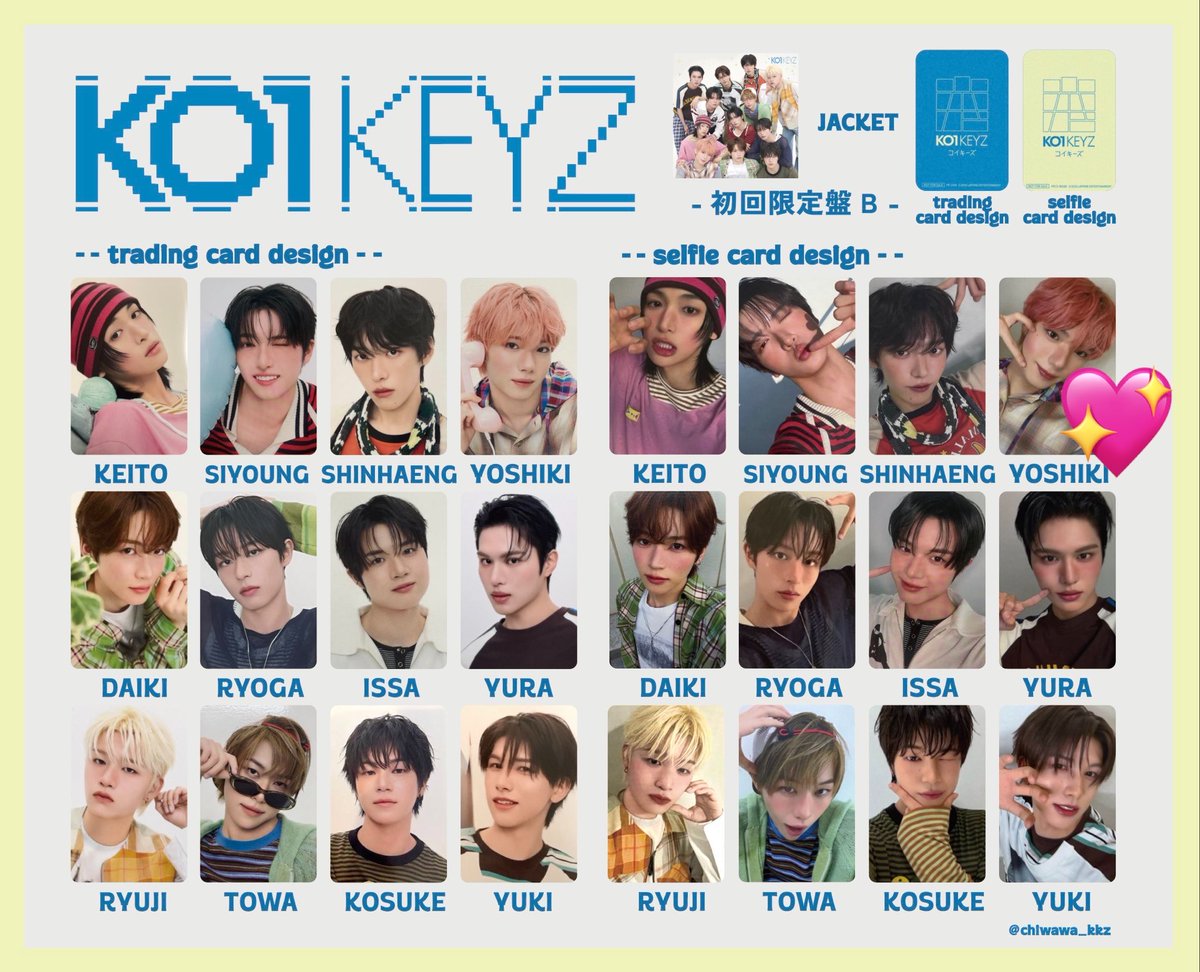 mnk1123_'s tweet photo. KO1KEYZ トレカ 交換

【譲】画像1〜2枚目

【求】矢田
画像3〜4枚目 💖がついているもの

郵送のみ🙆🏻‍♀️
お気軽にお声掛けください！ https://t.co/b5ecp8jr3O