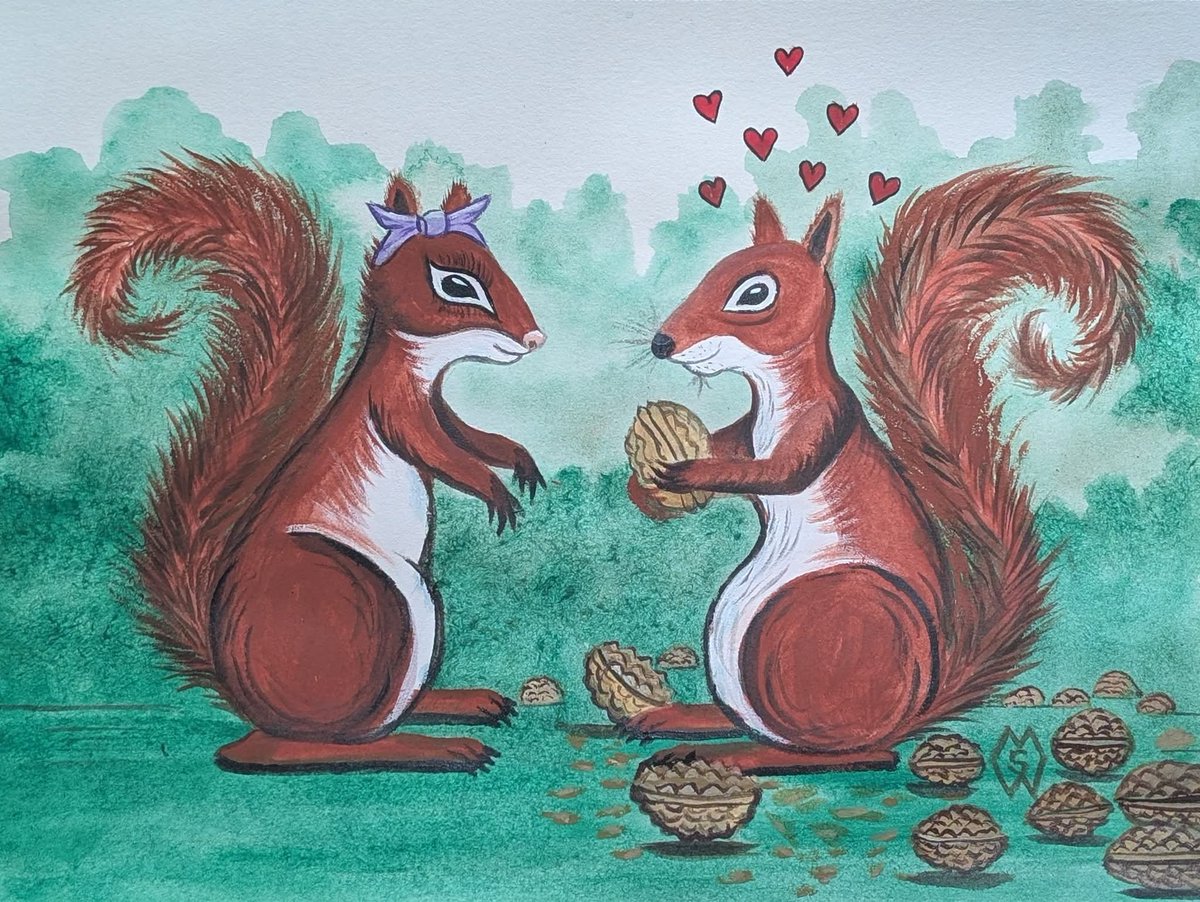 MattStarrFineA1's tweet photo. This is my acrylic painting of Chippy Squirrel meeting Missy Squirrel for the first time. 
Book: https://t.co/EmKlwgiulG
prints: https://t.co/NRzFdOpBRG

#mattstarrfineart #ChippySquirrel #squirrels #childrensbook #art #painting #tshirts #ArtoftheDay #tshirt #MissySquirrel https://t.co/nqZsWAgtO0