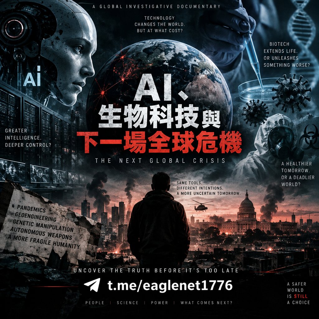 eaglenet1776's tweet photo. 🎬 這支影片在講：AI、生物武器與下一場全球危機的��謀論指控
簡單說，這段節目把 Bill Gates、AI、生物實驗室與下一場全球大流行 串在一起，提出非常強烈的質疑與指控。⚠️
🧬 核心說法
⚡️讀完整內容📷https://t.co/vOIm6EhPIO      
🅧原文: https://t.co/i22sFkhQsw https://t.co/sCHJjruNgb