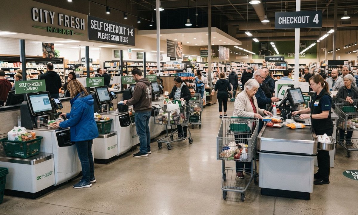 pr0ud_americans's tweet photo. I’m not using self-checkout. I’d rather deal with a real person who works there and gets a paycheck than do the job myself for free. If there’s an employee at the register, that’s where I’m going. Anyone else feel this way? https://t.co/giOOXqa481