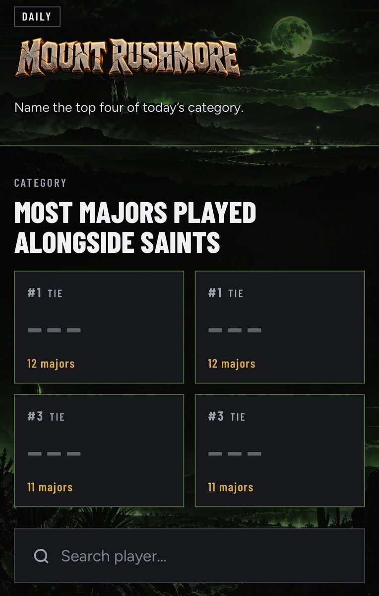 CDLMiniGames's tweet photo. Can you name the 4 pros that played the most majors alongside Saints? https://t.co/sTBmypYPd5