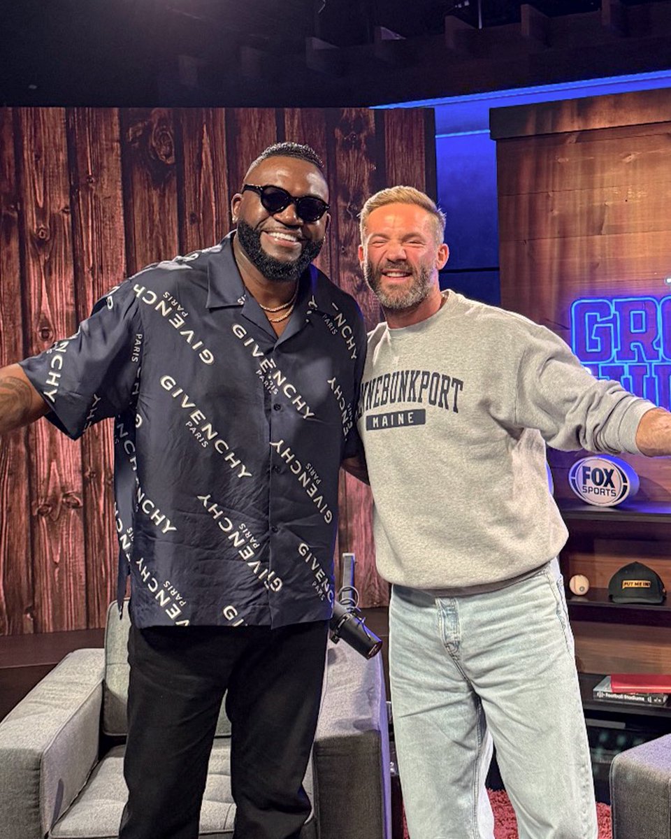 Edelman11's tweet photo. The legend himself… Big Papi in studio tomorrow @davidortiz @GronkandJules 

Talking Boston sports, Red Sox baseball, the Patriots and how this is our f****** city. #LFG https://t.co/wRPqM2R77y