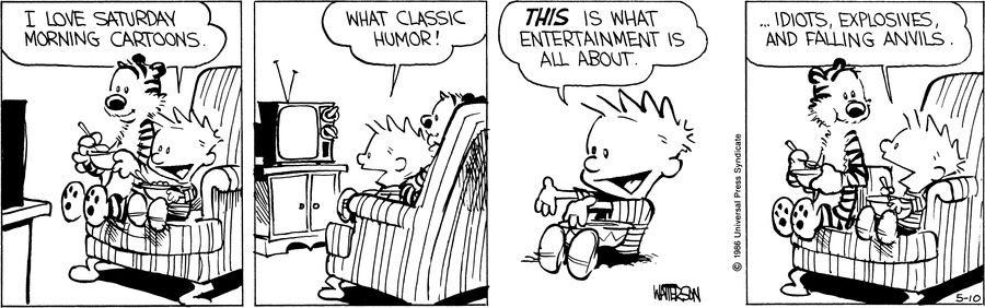 Calvinn_Hobbes's tweet photo. Saturday morning cartoons never needed a plot.
#CalvinandHobbes #Relatable https://t.co/u8t3KMt20t
