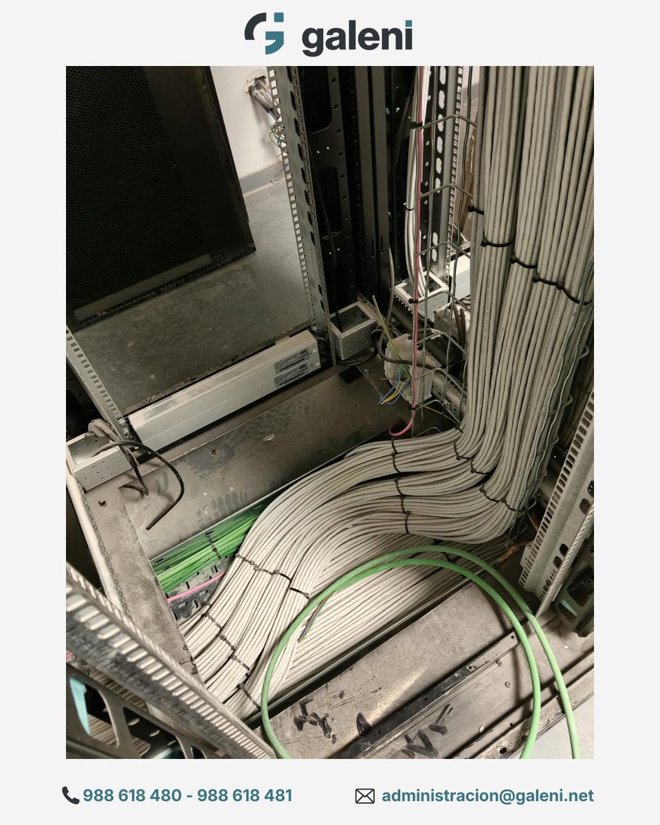 GaleniTelecom's tweet photo. 🔌 Fotos de uno de nuestros últimos trabajos de cableado de red.

En esta instalación nos encargamos del tendido, organización y conexionado del cableado, incluyendo la distribución en rack y las conexiones de fibra óptica. https://t.co/KXAQFP6ZJB