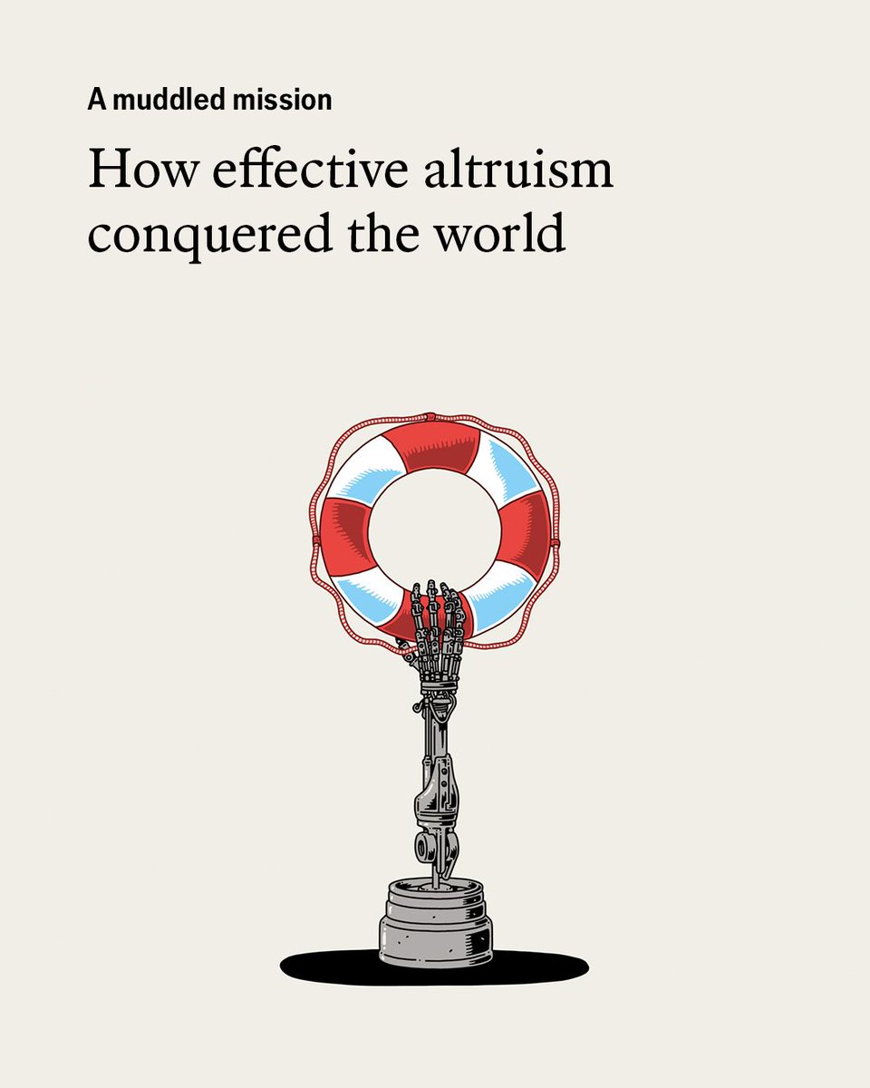 TheEconomist's tweet photo. Critics argue that effective altruists are at best naive idealists whose contact with the real world often backfires—at worst, sinister utilitarians. Register for free to learn how the debate will determine AI’s future, and perhaps humanity’s https://t.co/iArlAJwvCR

Illustration: Olivier Heiligers