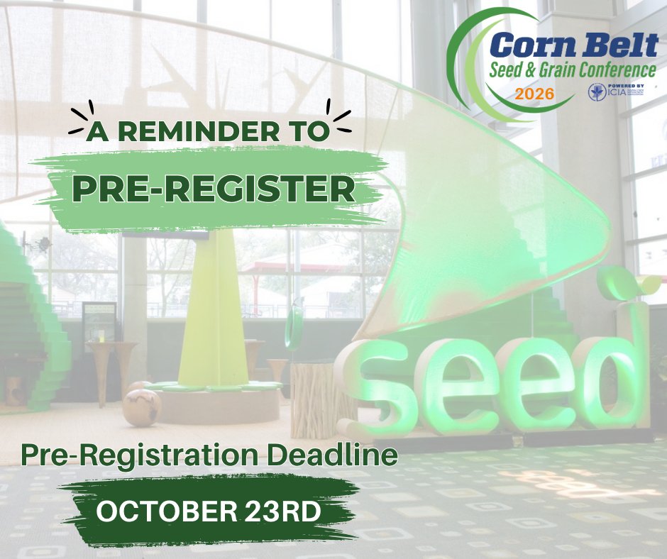 cbsclive's tweet photo. November 11-12, 2026 | Tallison Hotel | Carmel, IN
There is still time to pre-register for the 2026 Corn Belt Seed and Grain Conference!
Register here! https://t.co/Q9A0xzy9EF
#AgConference #PreRegister #ICIA https://t.co/0LvQ65Dolq