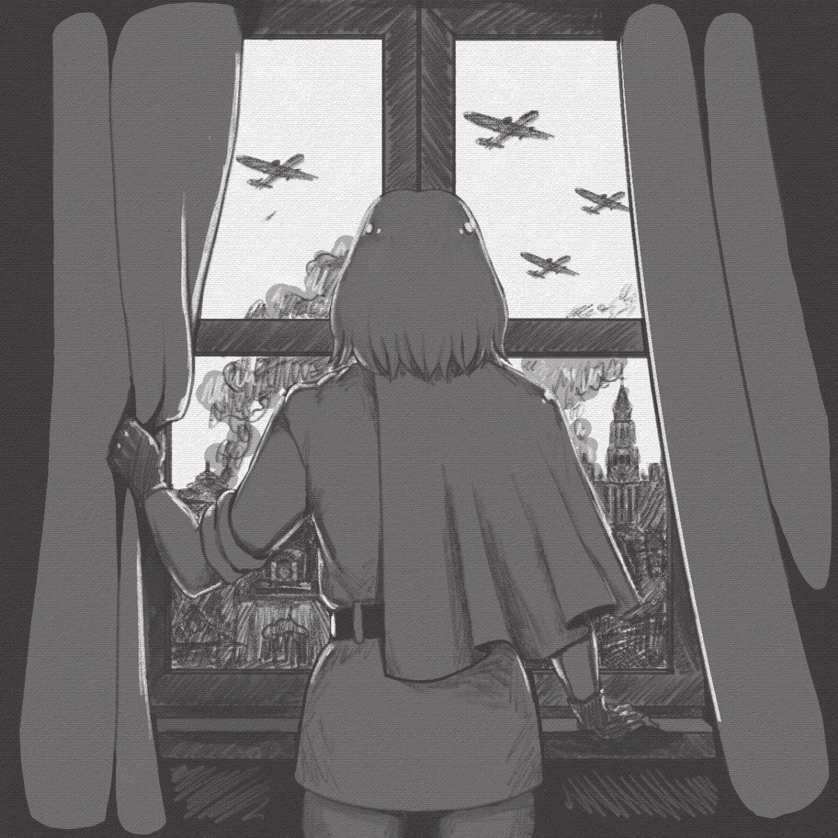 meingottxd's tweet photo. Day 7 of #inktober2026 - panic 

1st of September 1939, Warsaw 🇵🇱❤️‍🩹

#inktober #hetalia #poland #aph #aphpoland #aphamerica https://t.co/r71U4ZrdO8