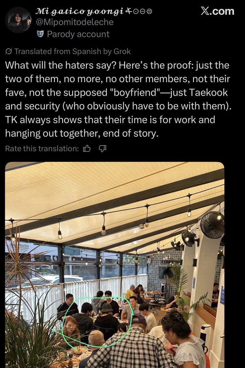 ernvtes's tweet photo. Wtf! the other girl says these taekooker are following Jungkook everywhere and filming them,they couldn't even finish their meal and had to leave. One of the taekooker was open live outside the restaurant, revealing their location because they believe it’s a romantic date💀 https://t.co/sAtkrhcIL6