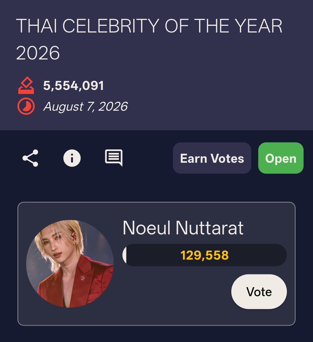 nehabindlish's tweet photo. ❤️ Reminder: earn &amp; vote on Netizen's Choice App &amp; Website.
Next Target 🎯 150k+ 💪

🚨 ALSO MAKE SOCIAL MEDIA MEDIA POSTS with the tag: #ACOTY2026NOEULNUTTARAT 

#NoeulAnnyeong #NoeulNuttarat #MagentaBoy #S2TheSunset https://t.co/dCfJdgH4RD