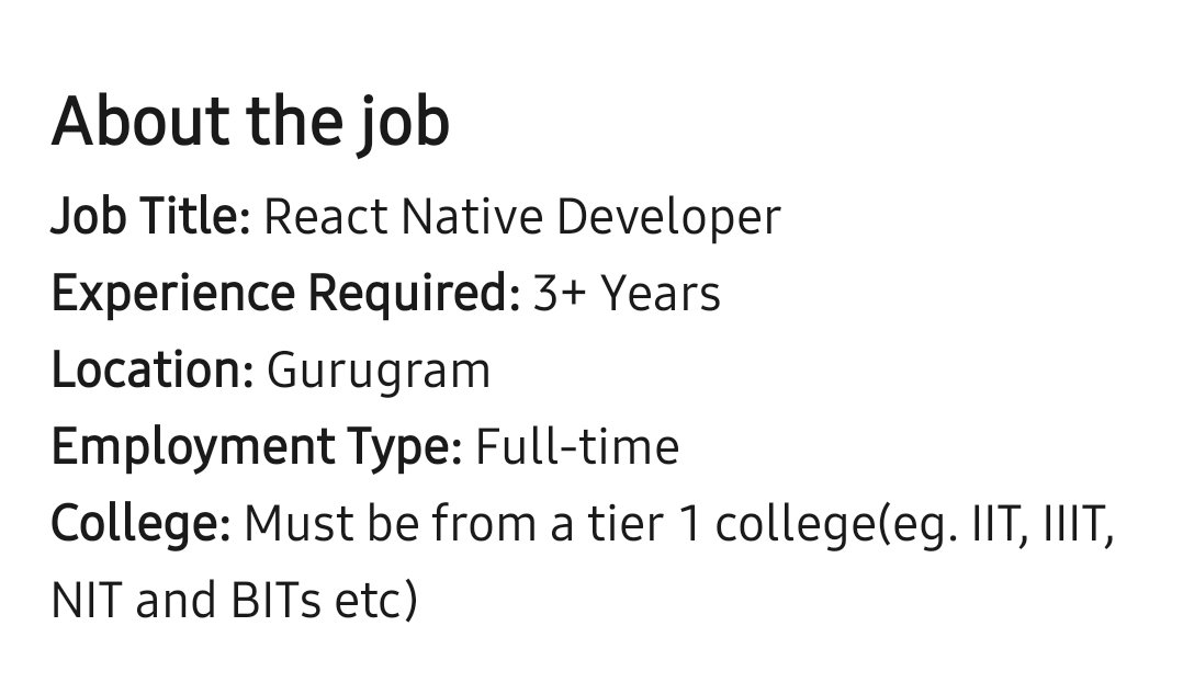 theadityacorps's tweet photo. College time :- only skill matter
Job time :- 😭 https://t.co/Ay1ZAN8B53