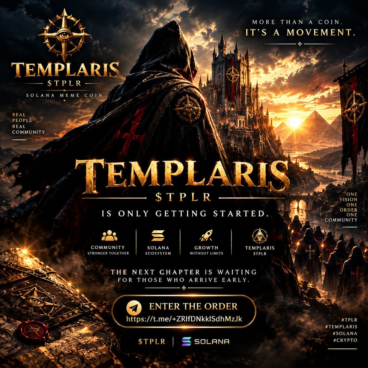 TemplarisCoin's tweet photo. ⚔️ TEMPLARIS IS NOT JUST A TOKEN.

It is an Order.

A story.
A community.
A mission that has only just begun.

Those who arrive early will witness the transformation.

🕯️ Enter before the next chapter is revealed.

Join the Order:
https://t.co/opFT24Ay8A

$TPLR | Solana

#TPLR #TEMPLARIS #Solana #Crypto