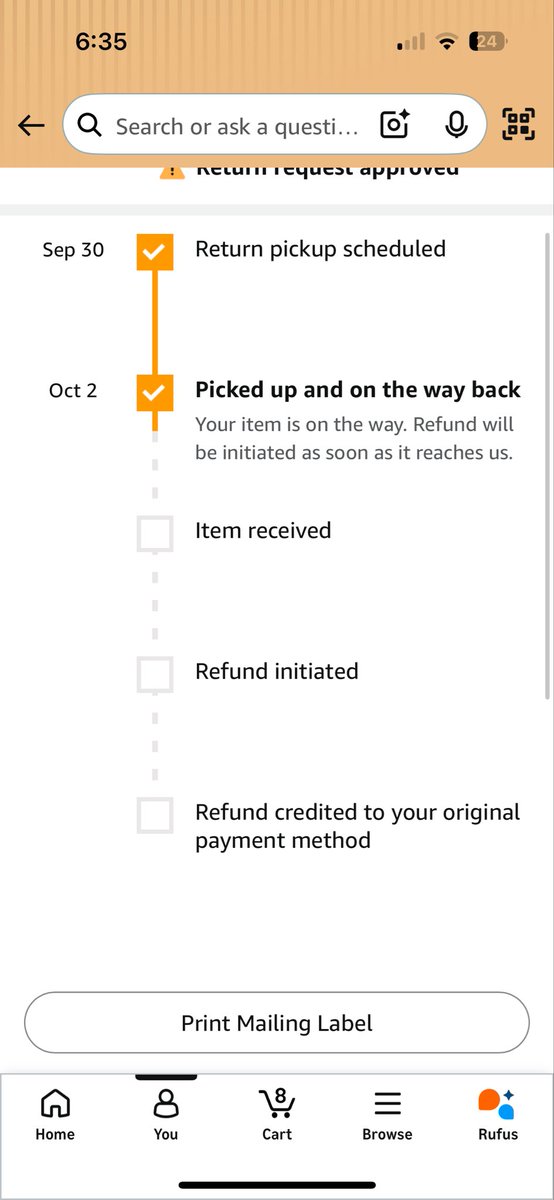 tanmayjain23's tweet photo. @amazonindia I returned my order more than 5 days ago, but there’s still no update on my refund. This delay is frustrating. Please check the status and process my refund at the earliest. #Amazon #Refund https://t.co/NMBkLehHDx