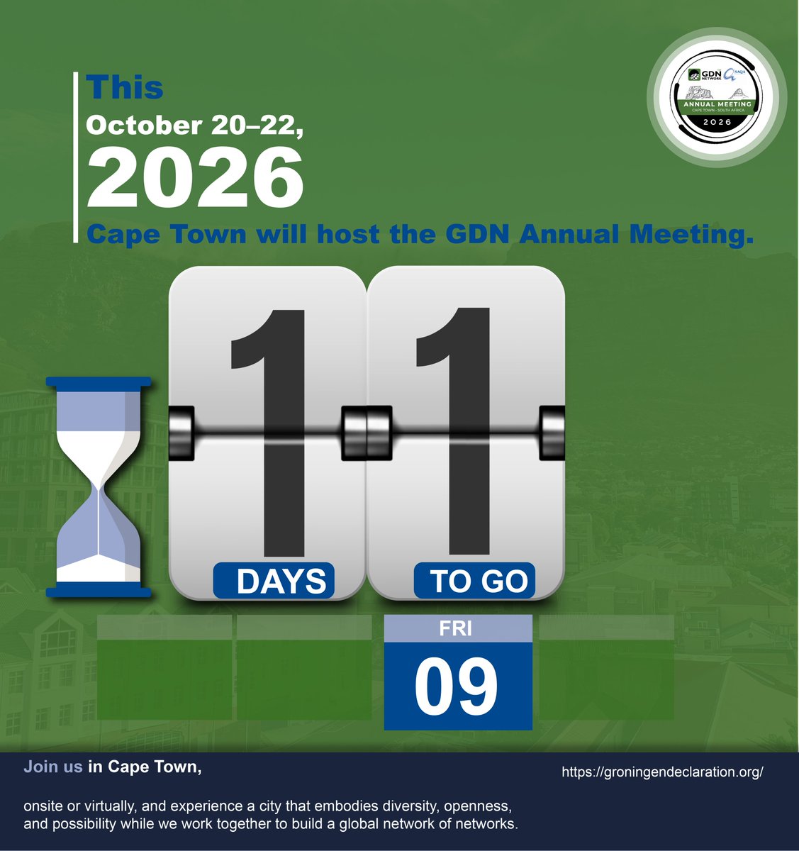 SAQALive's tweet photo. Three days. Global perspectives. Important conversations.
The GDN Annual Meeting programme will feature plenary and concurrent sessions where delegates can engage with issues shaping the future of learner mobility, data exchange and credential portability.
#GDNNetwork #GDN2026 https://t.co/CAOUnfusao
