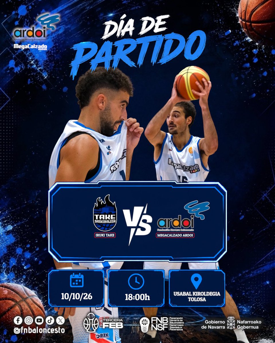 FNBaloncesto's tweet photo. 🏀 PREVIA | TERCERA FEB | MEGACALZADO ARDOI A POR LA PRIMERA VICTORIA EN TOLOSA.

🏀 Tras el tropiezo de la primera jornada en casa, Megacalzado Ardoi viaja este sábado a Tolosa para enfrentarse a Iruki Take. El objetivo es claro…
Toda La Previa en:
https://t.co/BR8lGeAeoI https://t.co/mYGh2ACr2L