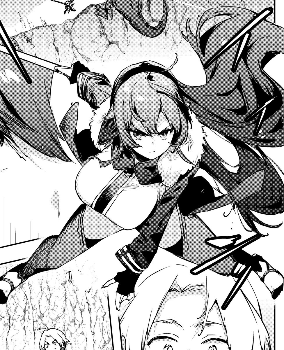 koba2ko's tweet photo. 新刊サンプルです　大人になったルーデウスとエリスが赤竜の下顎を通る話です https://t.co/Kuw2E8nN3D
