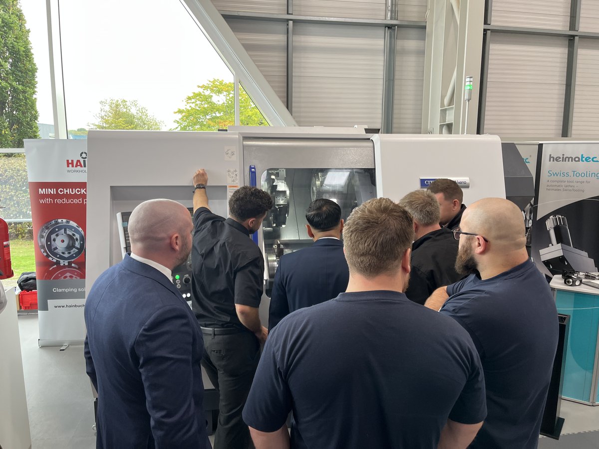 CitizenCNC's tweet photo. Day 2 of the #CitizenCNC Open House is underway!⚙️

See our industry-leading #Cincom sliding-head and #Miyano fixed-head turning centres in action and discover how our technology can lower your cycle-times and enhance your production facilities. https://t.co/h4krZsVjzA