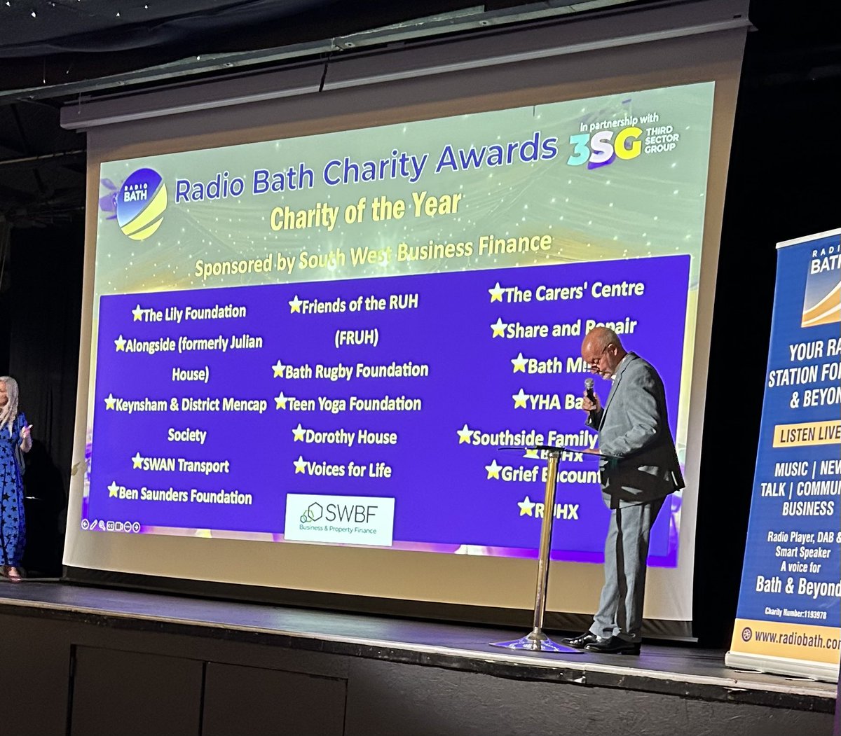 BathRotary's tweet photo. Just a few photos taken at the @RadioBathDAB Charity Awards held in @BathPavilion !
Sponsored by @swbfbusinessandproperty along with @banes3sg  &amp; @corshamprint the guests included the High Sheriff of Somerset Peter Dixon &amp; Paralympic
Gold Medal winner Stephanie Millward MBE https://t.co/dGc8RLKrN7