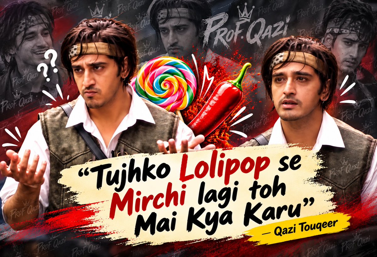 ProfQaziT's tweet photo. Prof. Qazi 🩺 🍭 
"Tujhko Lolipop se Mirchi lagi toh
 Mai Kya Karu" #QaziTouqeer 

#BiggBoss20 #QaziIsTheBoss https://t.co/Y4BdltdQYg