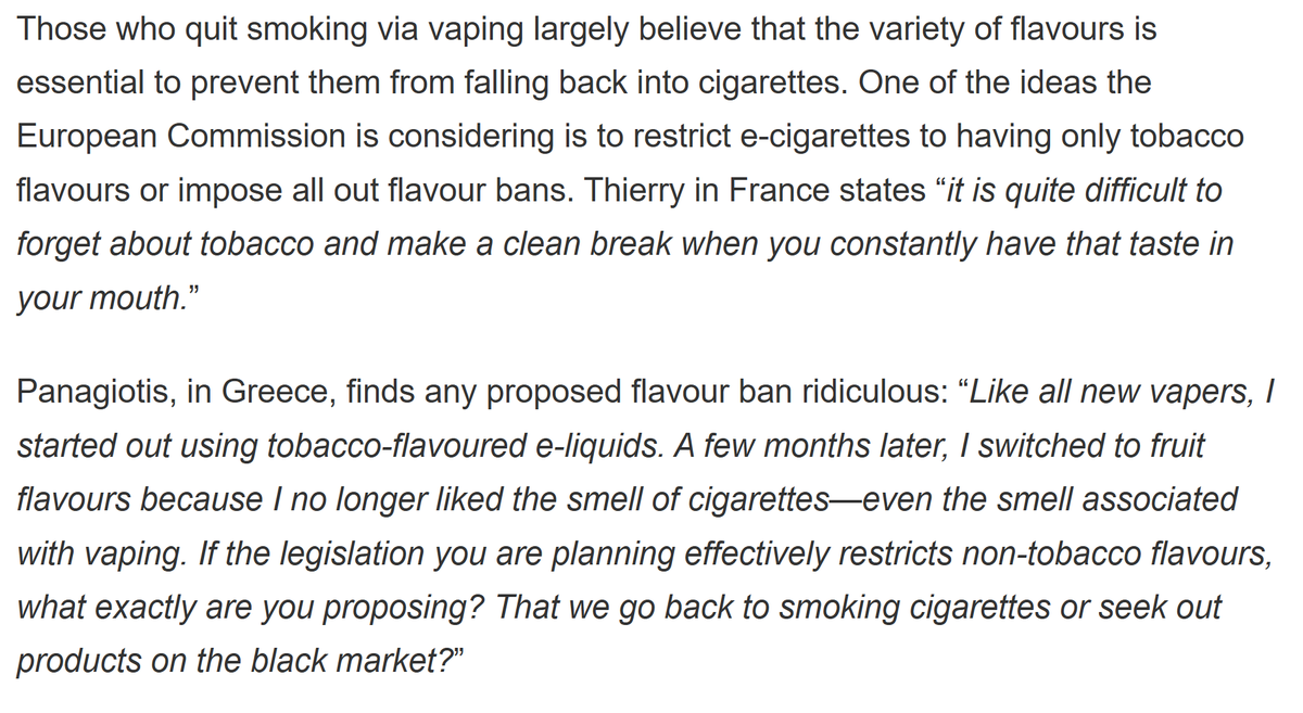 zaruk's tweet photo. One big deception foundation-funded NGOs have pulled off is that vaping flavours are designed to attract youth.
Nobody would eat a meal with no taste, so why do that to people trying to quit smoking?
In the EU #TPD consultation, many said flavours matter.
https://t.co/emwn2xqLew https://t.co/vJlmbr3KRC