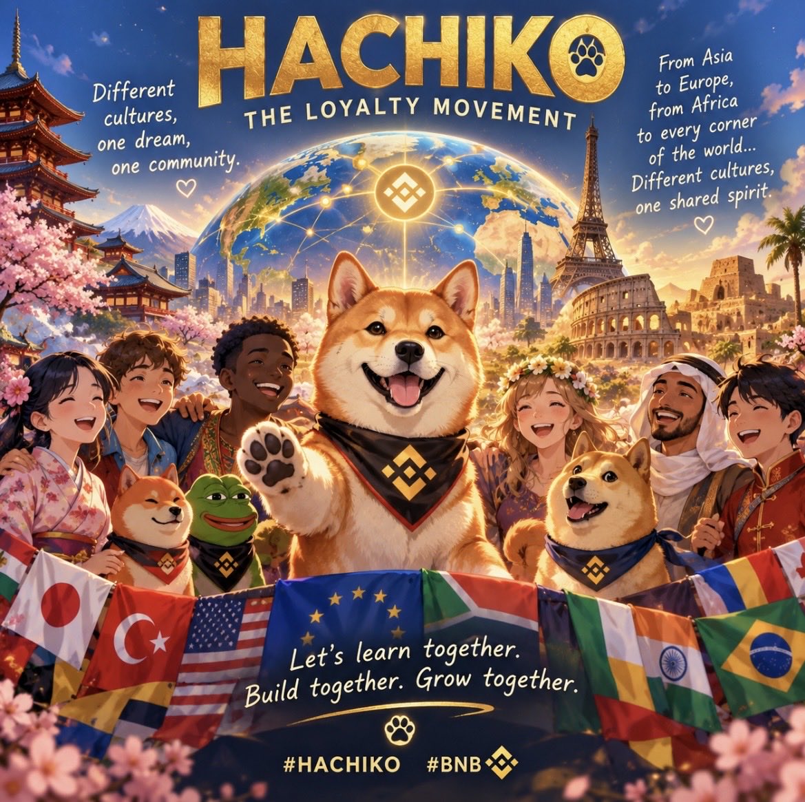 Aayska741's tweet photo. Borders can separate places.
Loyalty can connect them. 🐕🌍

Different flags, different stories — yet somehow we all found the same home.

That’s the power of a community that doesn’t need the same language to speak the same belief.

HACHIKO. Built on loyalty. Carried by its people. 💞

0xF1c599E9A5FBDEA408a7409C0176a2fE42C64444

#HACHIKO #BNB #Memecoin
@HachikoInuCTO