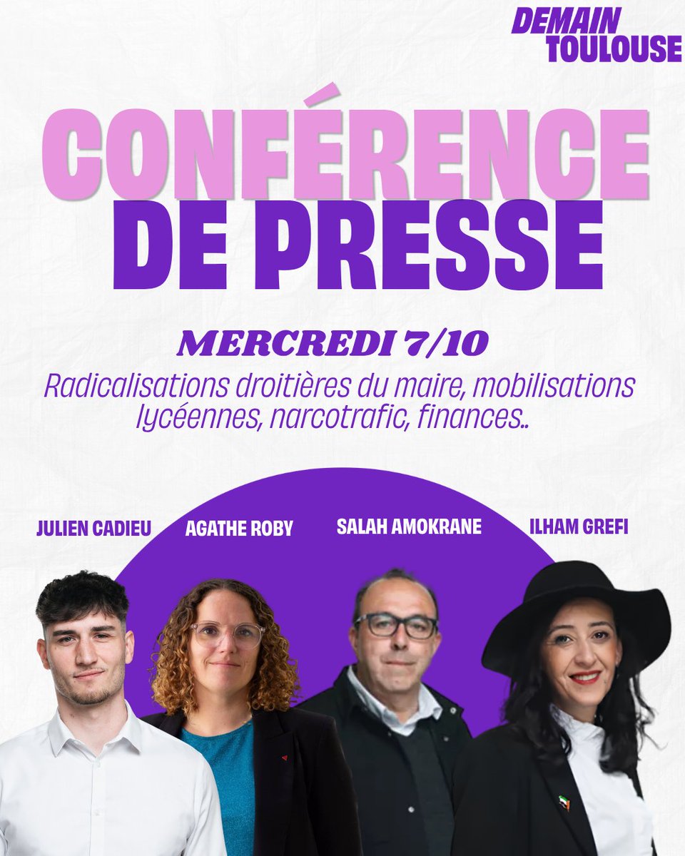 ToulouseDemain's tweet photo. En amont du conseil municipal de ce vendredi, nous tenons une conférence presse aujourd'hui pour aborder différents sujets. 

À retrouver dans la presse 👀 https://t.co/jMFobJLXL0