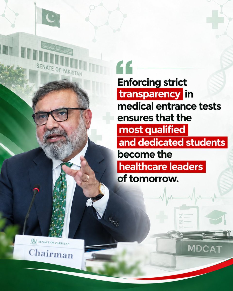 Amir_Chishti245's tweet photo. Enforcing strict transparency in medical entrance tests ensures that the most qualified and dedicated students become the healthcare leaders of tomorrow.
#MDCAT2026 #SindhMDCAT #AmirWaliuddinChishti #SindhStudents #EducationPakistan #MDCATResults https://t.co/d35ea1Gwwr