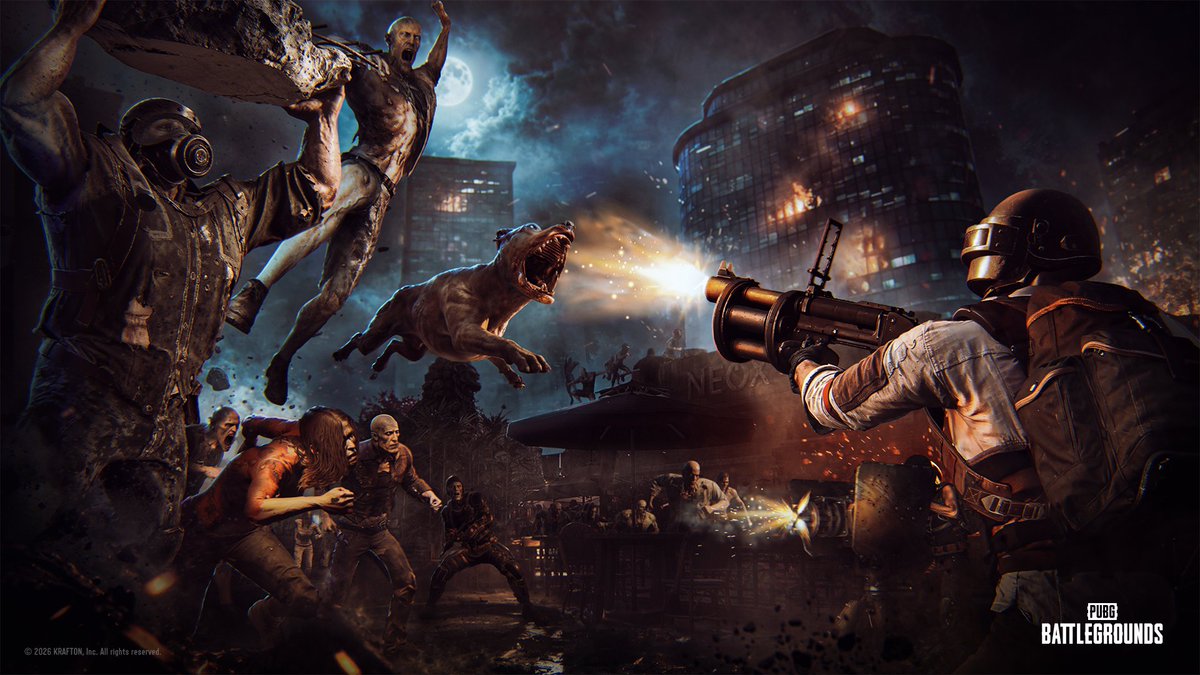 PUBG's tweet photo. The night is darker. The Hungers have changed. Survive till dawn in SLB: DAWNBREAKERS OF RONDO.

📅 PC: October 14 / Console: October 22 https://t.co/7h1J9qJMn8