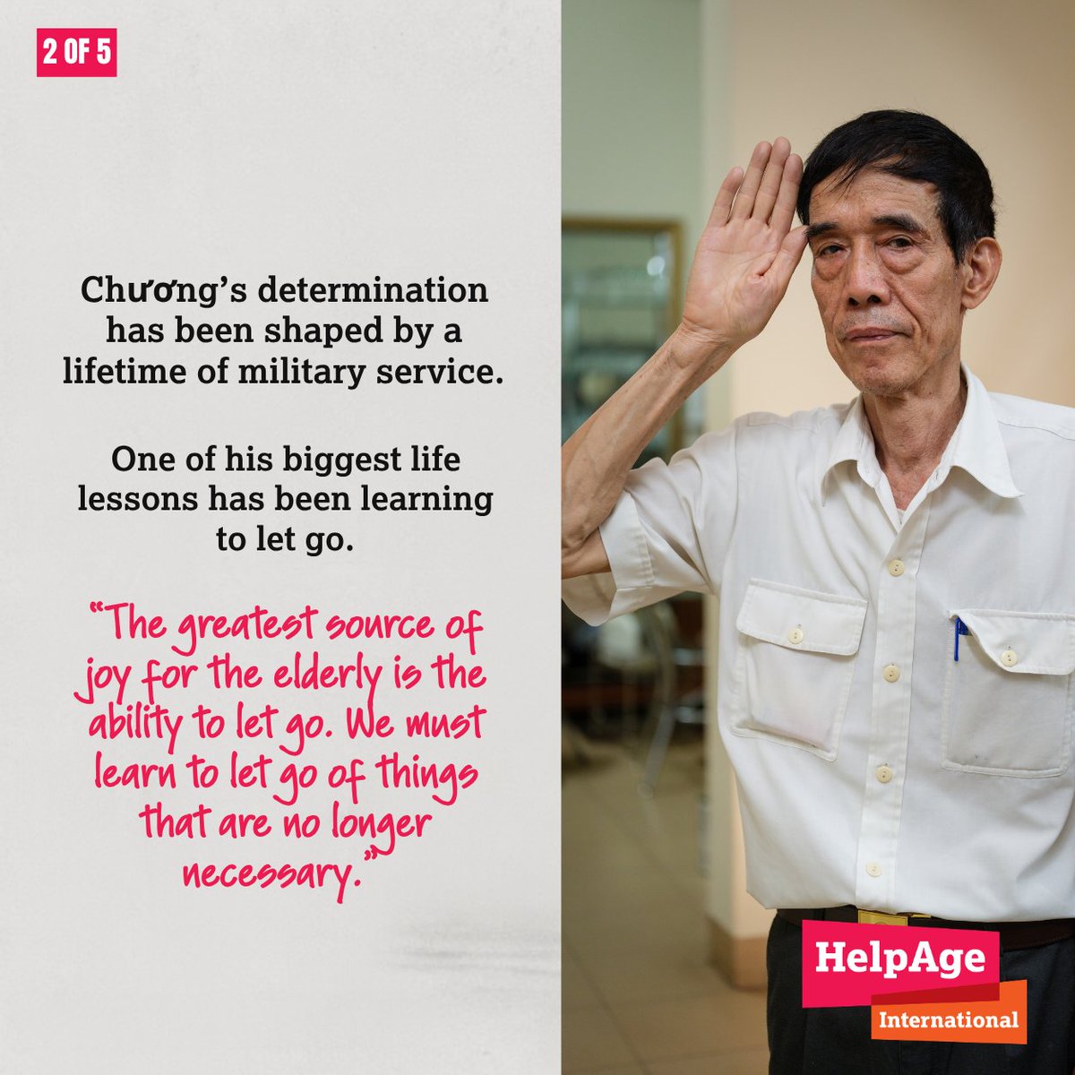 HelpAge's tweet photo. At 72, Phạm Huy Chương believes older people should be respected, valued and able to continue contributing to society.

His story shows why older people's voices must help shape the UN Convention on the Rights of Older Persons.

Read his story: https://t.co/jYBvW1iVKf https://t.co/6ZCvDQiDUG