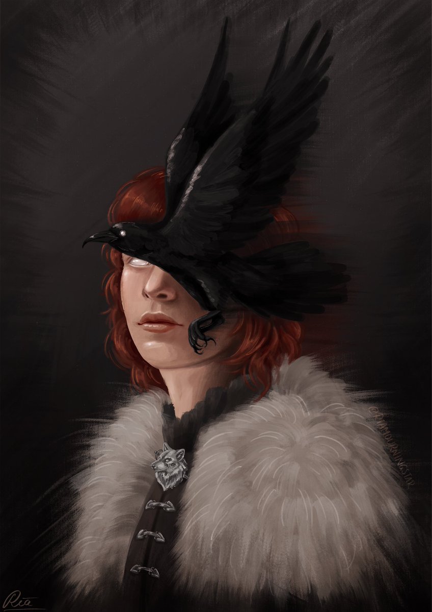 riamourningstar's tweet photo. “I dreamed of Bran,” Sansa had whispered to him. “I saw him smiling.” | A three eyed crow and a little bird 🐦‍⬛🕊️

#branweek2026 x #sansaweek2026 https://t.co/Yrn90SueFf