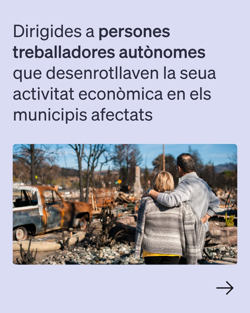 GVAlabora's tweet photo. 🔥 Ayudas urgentes para personas trabajadoras autónomas afectadas por los incendios forestales de la provincia de Castellón
La Generalitat destina ayudas directas, con una cuantía de 1.000 euros por persona beneficiaria, para apoyar a autónomos y autónomas que desarrollen su actividad económica en los municipios afectados por los incendios forestales del 25 de julio, 7 y 20 de agosto

✅ Dirigidas a personas trabajadoras autónomas de municipios con afección material directa y de localidades afectadas por confinamientos o evacuaciones.

🌐 Las solicitudes pueden presentarse a través de la página web de LABORA: https://t.co/X34KEbWsKL

➡️ Desliza para consultar los municipios beneficiarios.

#LABORA #Autónomos #Ayudas #Castelló #IncendioForestal #RecuperaciónEconómica #PersonasAutónomas