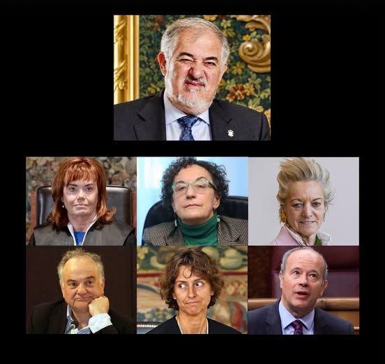 FuensantaLM's tweet photo. Aquí tienen a la cuadrilla “progresista” del Tribunal Constitucional como les definen los medios. A esta recua les encanta esta definición.
Seguro que entre ellos dicen que “los demás miembros son fascistas porque quieren meter en la cárcel a un golpista y no perdonarle". https://t.co/983axN7BF4