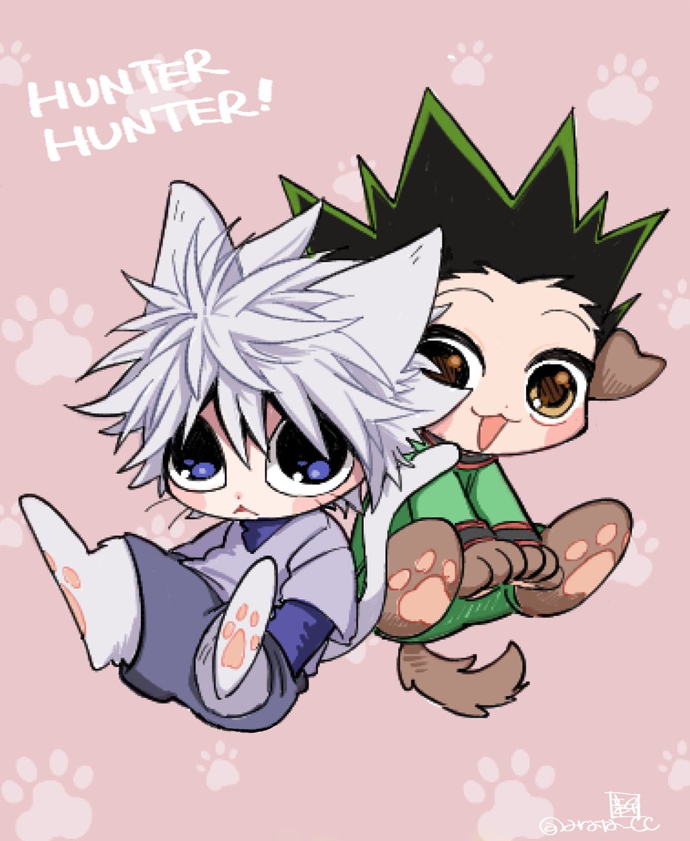 arata_cc's tweet photo. 🐱キルアと🐶ゴン🐾 https://t.co/rHRyJIw38b