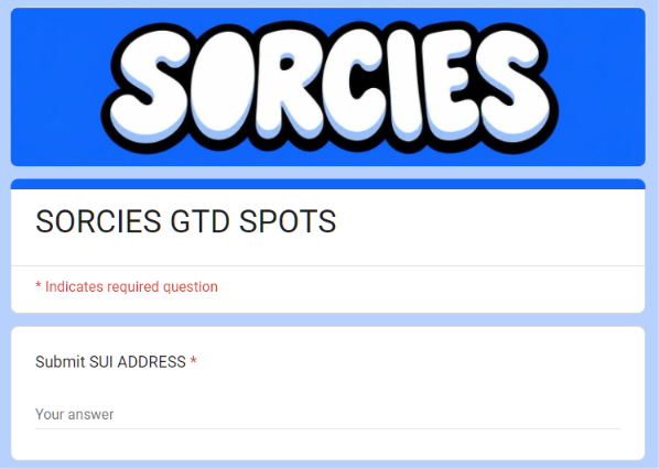 Shrmurda's tweet photo. Fill this form ASAP!!!

100 @SorciesonSui GTD spots

https://t.co/RKyw6yVMsf

Good luck! https://t.co/ZfLCxktljS