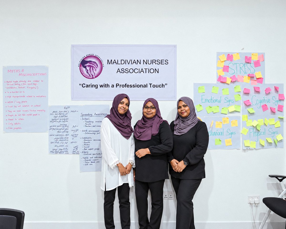 bankofmaldives's tweet photo. Through our Bank Fund, the Maldivian Nurses Association (MNA) delivers a community-based mental health rehabilitation programme in Hulhumalé! 💫

The programme supports individuals undergoing mental health rehabilitation and their families, promote social reintegration and increase community awareness to reduce stigma surrounding mental health.

In addition, the Association carried out a series of training, wellbeing, life-skills and community outreach activities, reaching hundreds of people in Hulhumalé.