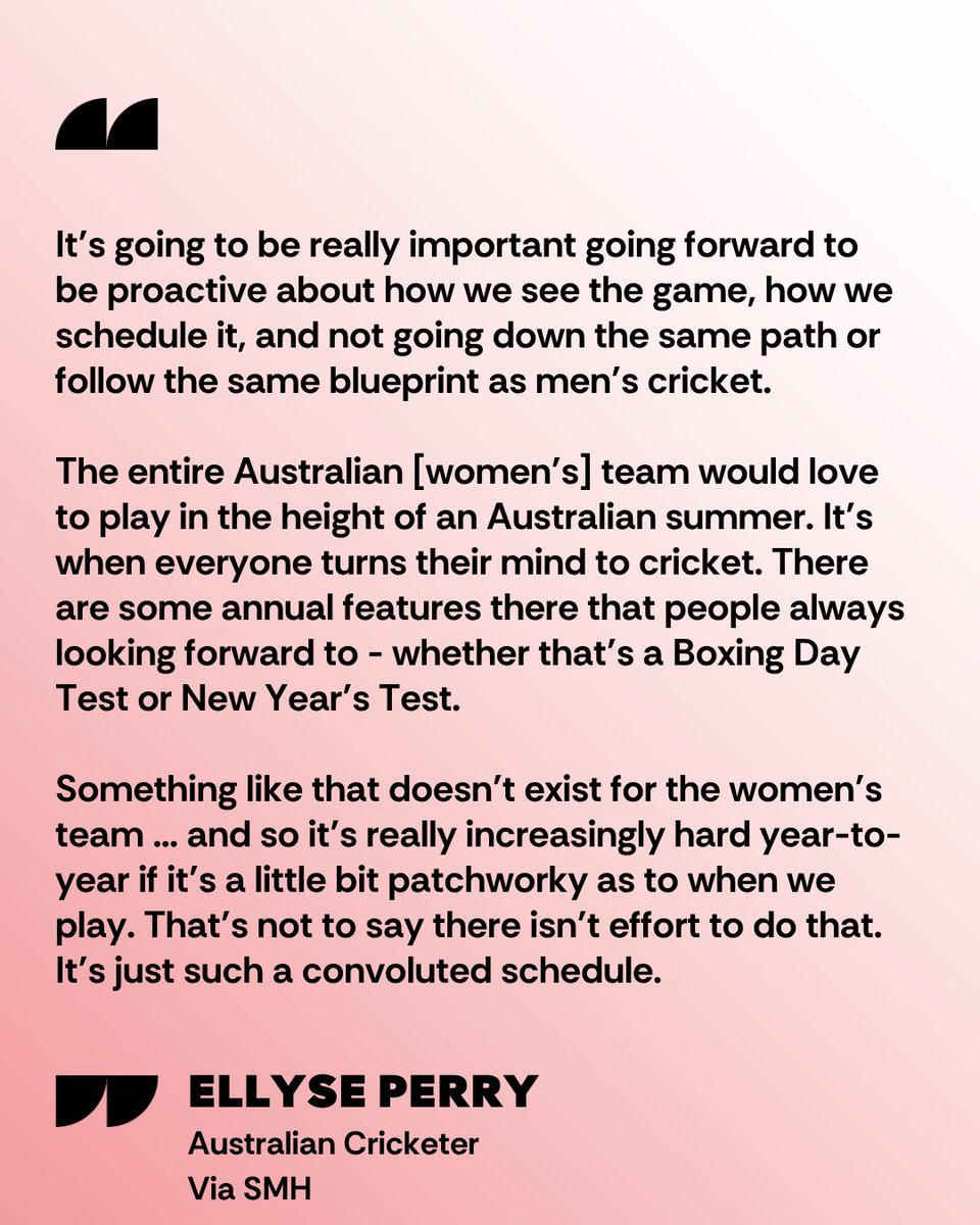 ACA_Players's tweet photo. A statement from ACA Head of Women's Cricket Holly Ferling regarding some of the recent comments from Australian Players Beth Mooney and Ellyse Perry on the Australian Women's team home summer schedule. https://t.co/D30EmCas44
