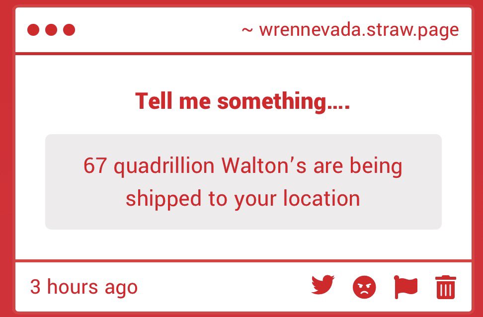 wrennevada's tweet photo. MY GOOD PAL WALTON!! HELLO WALTONS https://t.co/3vMHtXm6zG