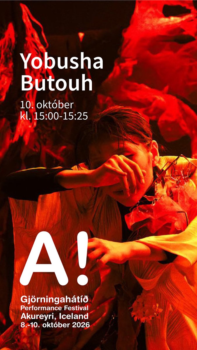 kuma_foundation's tweet photo. 7期生の遊舞舎慶子さん @keiko_butoh_613 、アイスランドにて開催の「A!  Performance Festival」に参加！

「石と舞う―日本の草木塔信仰とアイスランド精霊信仰における〈祀る身体〉の研究実践」として舞踏作品『叙景 夏 草木塔』を上演

公演：10月10日(土)15時〜
会場：アークレイリ文化会館 https://t.co/qdZ1MLWHCr