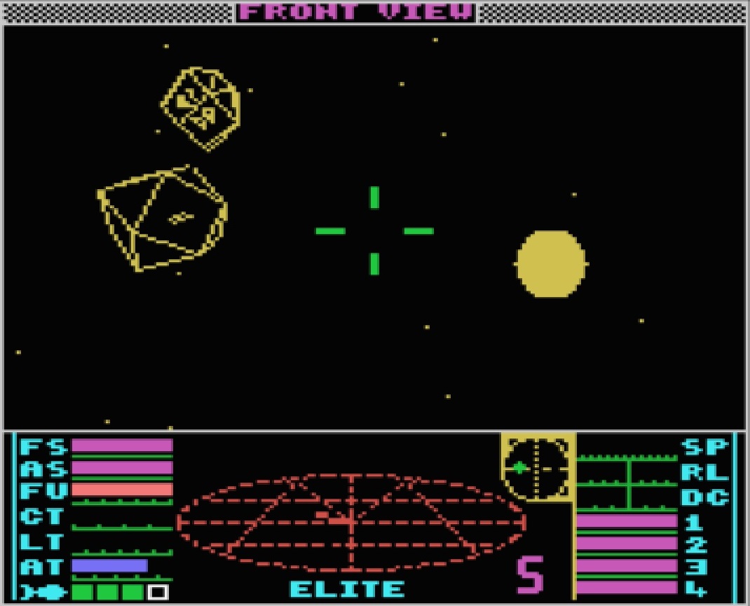 FrontierAstro's tweet photo. Elite for the MSX computer was an excellent but overlooked version of the game. It had a colourful display amd fast-moving graphics, albeit quite lo-res. A full complement of ships plus five absorbing missions all combined to make this the 7th best version of Elite of all time! https://t.co/ZWhbJHRTmn