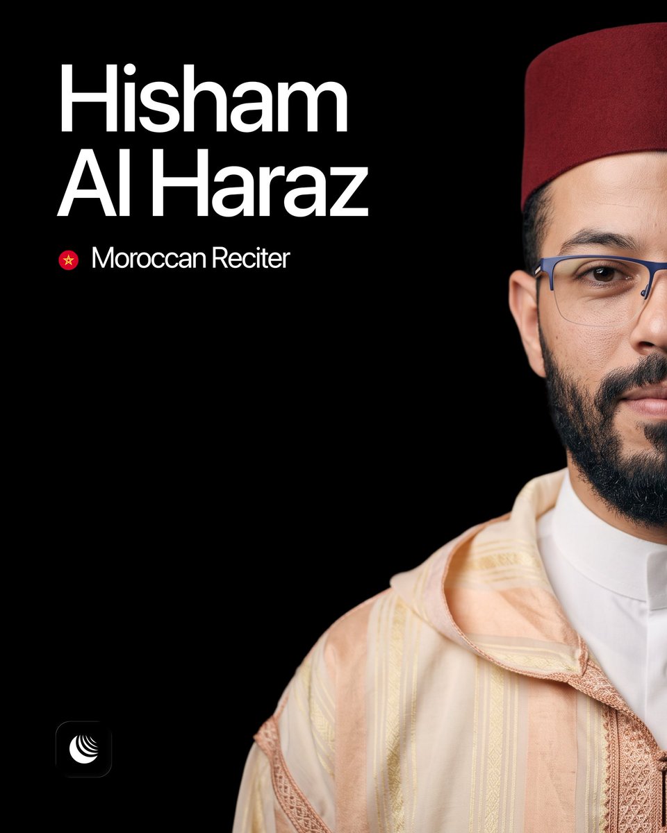 quranifyapp's tweet photo. Hisham Al Haraz 🇲🇦 is a Moroccan Quran reciter, born in Al-Hajeb, Morocco, in 1988. He began his journey with the Quran at a young age, studying at a local Quran school near his home.

Alongside his Quranic journey, he studied information technology and earned a diploma in computer network technologies. He later worked as a sound engineer at the national radio station in Meknes and spent eight years leading Taraweeh prayers.

Hisham Al Haraz later became Imam and Khateeb of Riad Sofia Mosque in Martil, Morocco. He is especially known for his Quran recitations in the Warsh ‘an Nafi’ narration, which are available through Quran audio platforms.