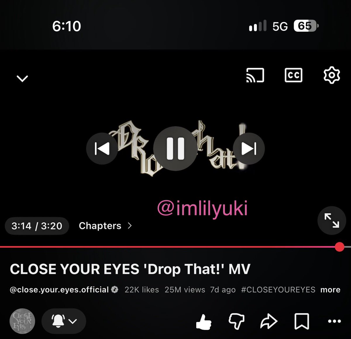 imlilyuki's tweet photo. 261007 / (6PM) / Drop That! MV 스트리밍 이벤트 인증

#CLOSEYOUREYES #DropThat #DropThat_MV https://t.co/146qctPWpx