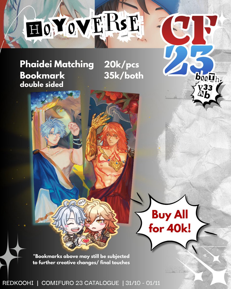 si_ninjasakti's tweet photo. Hiyaa!
I will be at CF23! YAY!🥳 
I will be at V-33 "Federasi MBG (My Bias is Gacor)"🤭for BOTH DAYS with my boothmates!

Pre-Orders for CF23 are open for PICK-UP ONLY!
Pre-Order period: 07-17 Oct 2026
#comifuro23 #comifuro23catalogue

Scan QR code or use this link for PO https://t.co/YLVieRgBpX